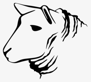 Animal, Barnyard, Lamb, Sheep, Silhouette - Lamb Head Black And White Clipart, HD Png Download, Free Download