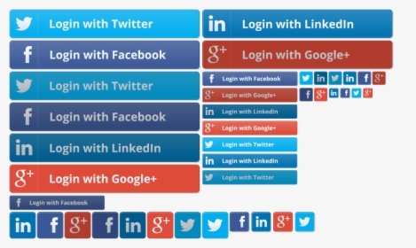 Example Of An Image Sprite - Login With Linkedin Button Png, Transparent Png, Free Download