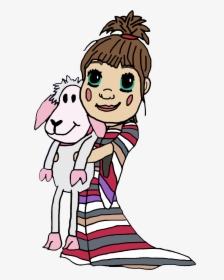 Little Girl With Sheep Clipart , Png Download - Cartoon, Transparent Png, Free Download