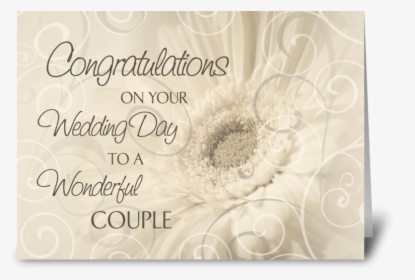 Wedding Day Congratulations White Swirls Greeting Card - Congratulations Wedding Day Greeting Card, HD Png Download, Free Download