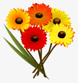 Bouquet, Ramo De Flores, Flores, Flor, Rojo, Bloom - Red Orange Yellow Flowers, HD Png Download, Free Download