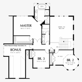 Upper Floor Plan Image For Mascord Kensington Victorian - Floor Plan, HD Png Download, Free Download
