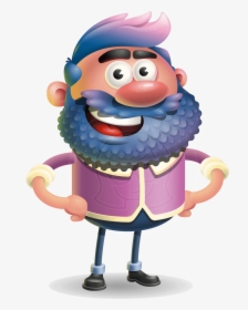 Man With Big Beard Cartoon 3d Vector Character Aka - Cartoon, HD Png Download, Free Download