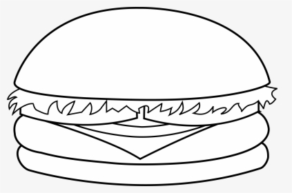 Parmesan - Clipart - Burger Black And White, HD Png Download, Free Download