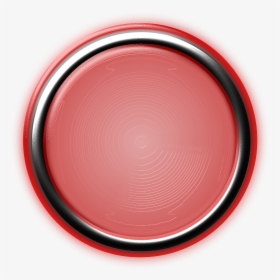 Red Button With Internal Light And Glowing Bezel Clip - Chrome Circle Png, Transparent Png, Free Download