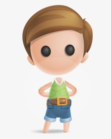 Simple Cute Boy Vector 3d Cartoon Character Aka Little - Simple Boy Cartoon Character, HD Png Download, Free Download