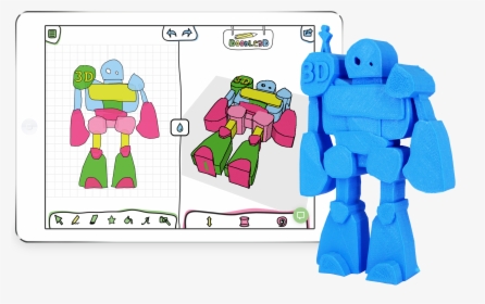 A 3d Model Of A Robot Created With Doodle3d - 2d Drawing To 3d Model Easy, HD Png Download, Free Download