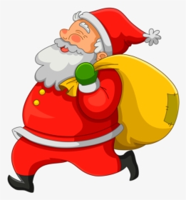 Pere Noel, Santa, Christmas - Santa Yellow Bag, HD Png Download, Free Download