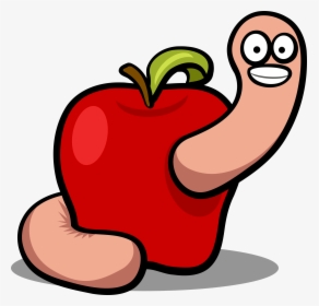 Colour Clip Arts - Worm In A Apple, HD Png Download, Free Download