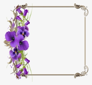 Purple Flower Clipart Border, HD Png Download, Free Download