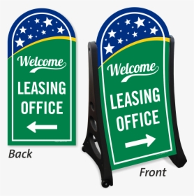 Leasing Office With Arrow Symbol Sidewalk Sign Kit - Sign, HD Png Download, Free Download