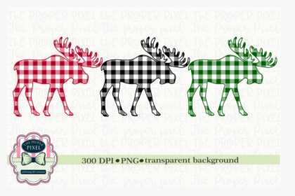 Moose Design Buffalo Plaid Christmas Sublimation Printable - Christmas Day, HD Png Download, Free Download