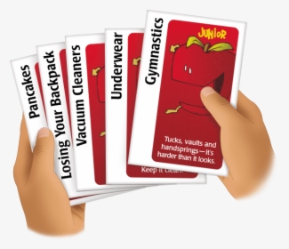 Child Holding Apples To Apples Cards - Red Card Apples To Apple, HD Png Download, Free Download