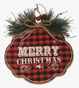 Buffalo Plaid Merry Christmas Sign - Tartan, HD Png Download, Free Download