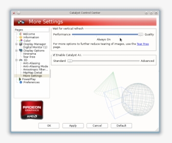 Amd Catalyst Control Center Vertical Sync Setting - Amd Radeon Graphics, HD Png Download, Free Download