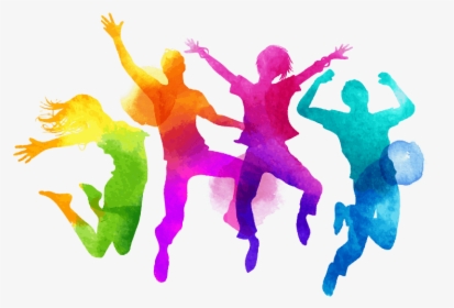 Transparent Team Building Png - Watercolour Jumping People, Png Download, Free Download