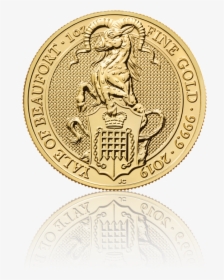 1 Oz Gold Queen's Beast Yale Of Beaufort Coin 2019, HD Png Download, Free Download