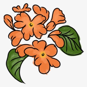 Crossandra - Crossandra Flower Black And White Png, Transparent Png, Free Download