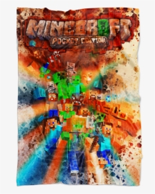 Minecraft Fleece Blanket Watercolor Colorfull Blanket - Painting, HD Png Download, Free Download