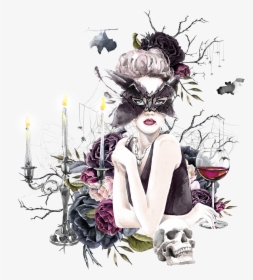 Transparent Night Witch Png - Watercolor Painting, Png Download, Free Download