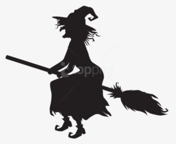 Free Png Download Halloween Witch And Broom Png Images - Halloween Full Moon Clipart, Transparent Png, Free Download
