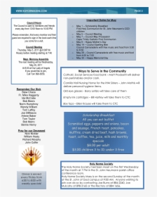 Knights Of Columbus Newsletter May 11 - Calendario Liturgico Para Niños, HD Png Download, Free Download