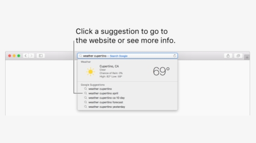 The Search Phrase “weather Cupertino” Entered In The - Weather, HD Png Download, Free Download