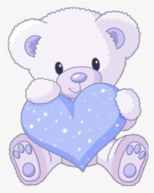 Drawings Of Blue Colour Teddy Bears With Hearts, HD Png Download, Free Download