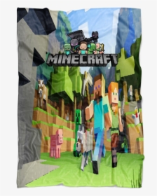 Minecraft Blanket Steven Sky Blue - Action Figure, HD Png Download, Free Download