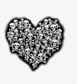 #skull #heart #blackandwhite #horror #terror #gotic - Happy Valentines Day Skulls, HD Png Download, Free Download