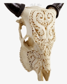Carved Cow Skull - Carving, HD Png Download, Free Download