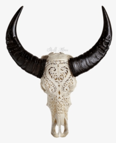 Carved Buffalo Skull - Bull, HD Png Download, Free Download