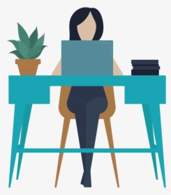 Erin Working At Desk, HD Png Download, Free Download