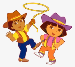 Dora La Exploradora Y Diego Crrvwj - Dora The Explorer Cowboy, HD Png Download, Free Download