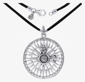 Silver Compass Rose Pendant And Cord - Flag Of India, HD Png Download, Free Download