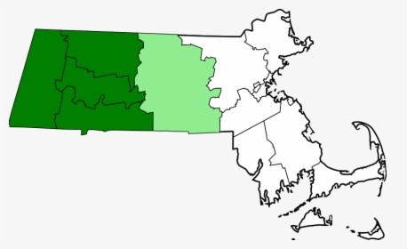 Map Of Massachusetts Highlighting Western Counties - Map Of Massachusetts Towns, HD Png Download, Free Download