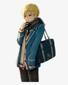Scarf Ugly Heart By - Short Blonde Hair Anime Boy, HD Png Download, Free Download