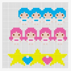 3 Little Twin Stars Perler Cuffs Perler Bead Pattern - Circle, HD Png Download, Free Download