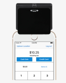 Iphone And Credit Card Reader - Credit Card Mobile Reader Png, Transparent Png, Free Download
