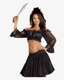 Peasant Crop Top 8902 Dreamgirl Black - Top, HD Png Download, Free Download