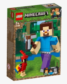 Lego Minecraft Steve Bigfig With Parrot , Png Download - Minecraft Lego Steve Bigfig, Transparent Png, Free Download