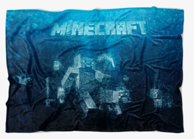 Minecraft Fleece Blanket Steve Bubbles Blue Blanket - Bed Sheet, HD Png Download, Free Download