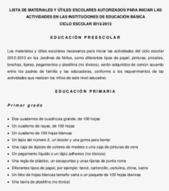 Listado De Útiles Escolares De Preescolar, HD Png Download, Free Download