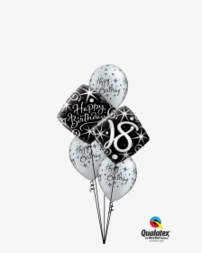 Happy 40th Birthday Balloon Bouquet Black And Silver, HD Png Download, Free Download