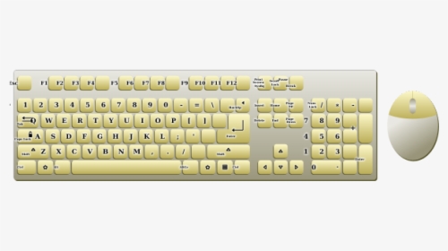 Golden Eyboard And Mouse Topview Vector Image - Computer Keyboard Clip Art, HD Png Download, Free Download