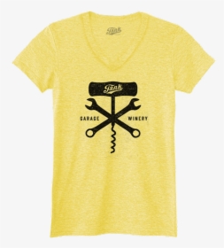 Corkscrew And Wrench Women"s V-neck Yellow - Active Shirt, HD Png Download, Free Download