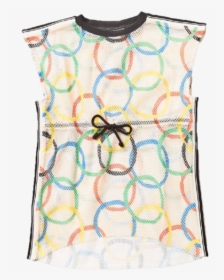 Noe And Zoe Olympic Print Short Sleeve Dress For Girls - Pattern, HD Png Download, Free Download