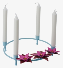 Mint & Poinsettia Metal Advent Candle Holder By Rice - Unity Candle, HD Png Download, Free Download