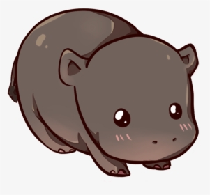 Drawing Hippopotamus Swamp - Kawaii Cute Hippo Drawing, HD Png Download, Free Download