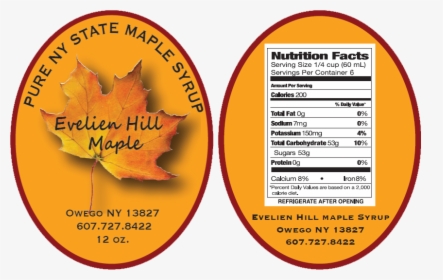 Evelien Hill Maple - Maple Syrup Label Nys, HD Png Download, Free Download